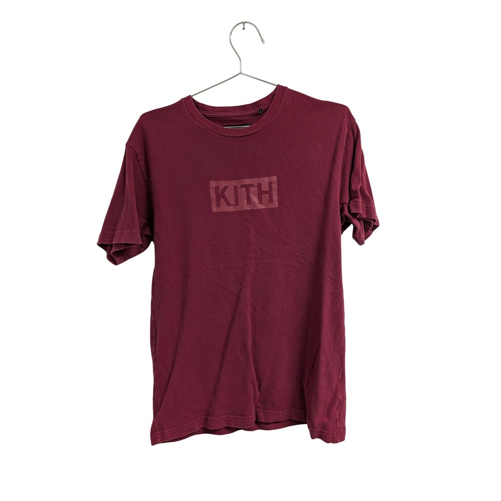 Kith Tonal Box Logo T-Shirt Streetwear Red Small